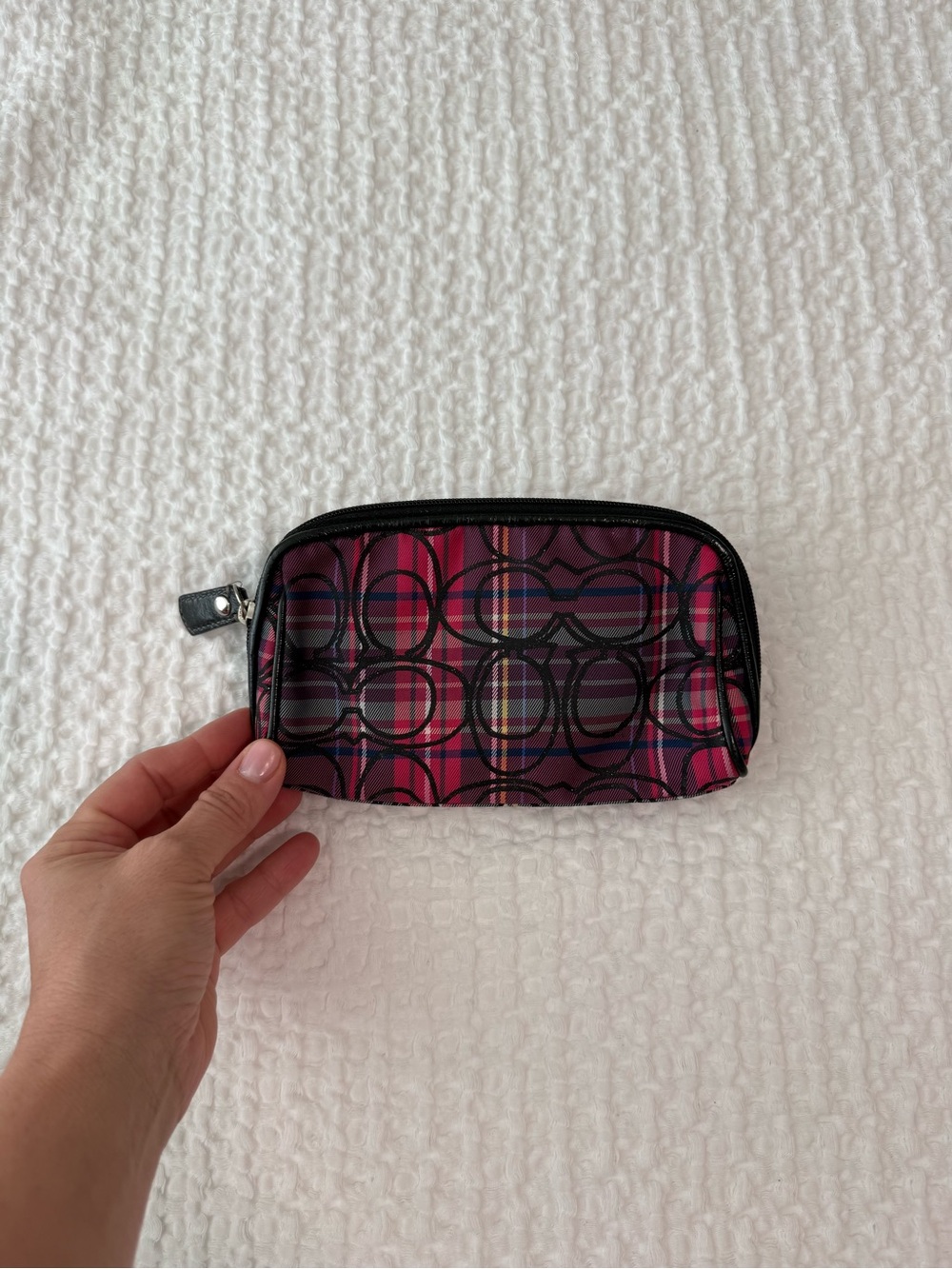 COACH Women’s Patterned Pink Cosmetic Pouch -
